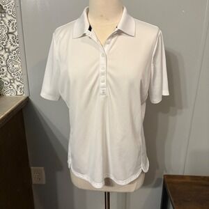 Izod Golf White Collared Athletic Active Short Sleeve Golf Shirt (Women's XL)‎